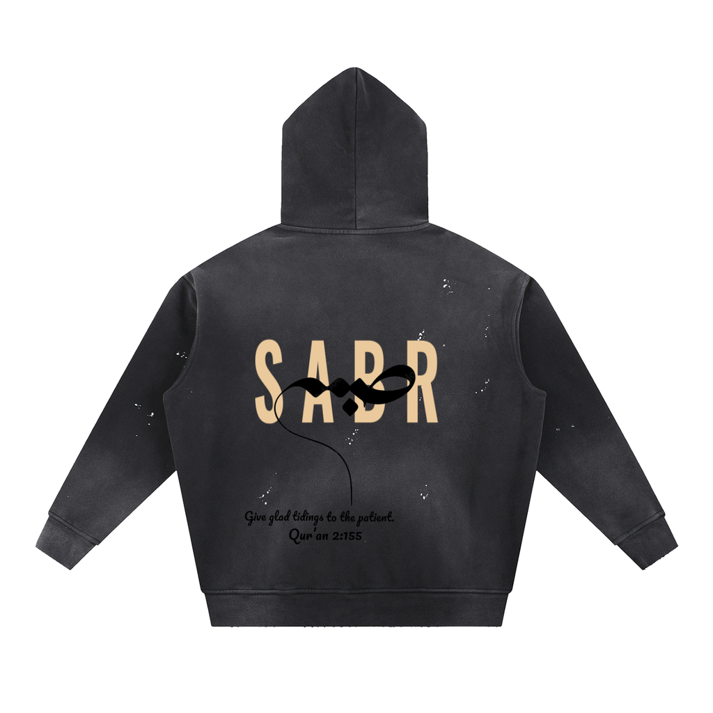 Vintage Washed Frayed Fleece Hoodie