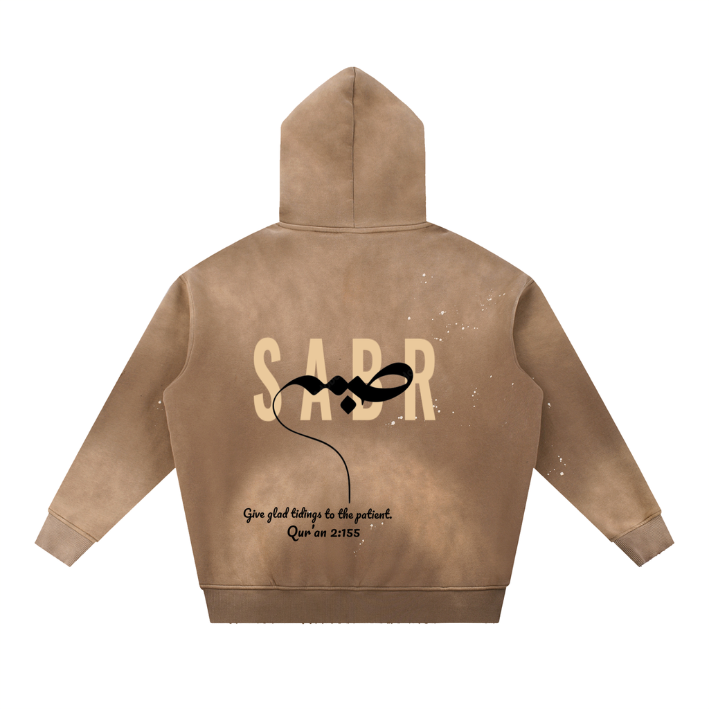 Vintage Washed Frayed Fleece Hoodie